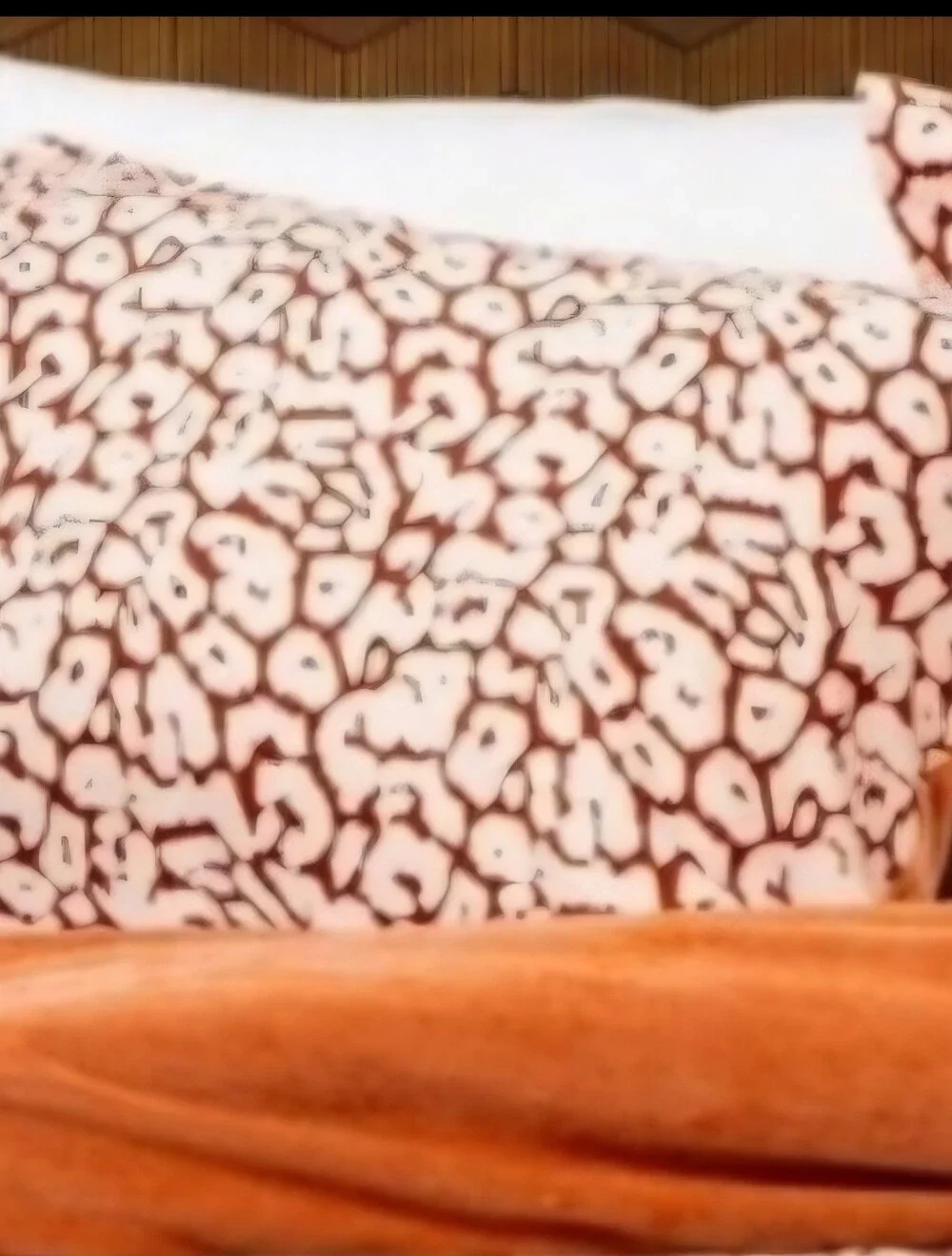 One OPALHOUSE Rust orange Reversible Velvet Leopard Print King Sham